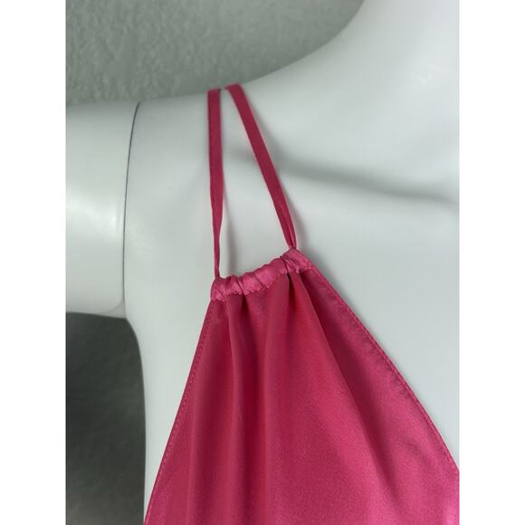 Y2K Victorias Secret Slipdress Cami Babydoll Mini Coquette Boho Hot Pink Size S - Picture 12 of 14